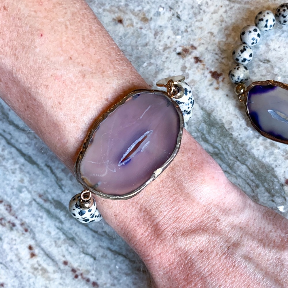🦄HP🦄Purple Agate Jasper Bracelet - Picture 9 of 16